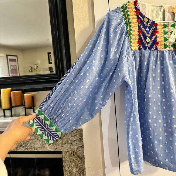NWT Anthropologie Verb by Rhapsody Embroidered Blouse Boho Peasant Festival XS - Picture 11 of 14